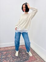 Pull Sweat en Viscose à Finition Dentelle – Confort Chic & Féminité – Image 3