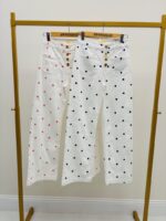 Jean Coupe Wide Leg À Pois Taille Haute – Image 2