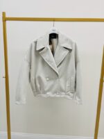 Veste Courte En Suédine À Col Tailleur Élégant – Image 3