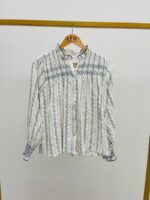 Chemise En Coton Rayé À Motifs Floraux Et Smocks Brodés – Image 2