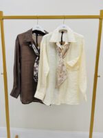 Chemise Élégante À Foulard Intégré En Tencel – Image 2