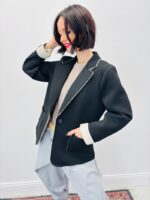 Veste Tailleur En Néoprène À Coupe Structurée Et Confort Moderne