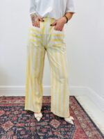 Pantalon Rayé En Coton À Coupe Droite Décontractée – Image 4