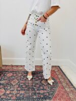 Jean Coupe Wide Leg À Pois Taille Haute – Image 7