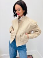 Veste Bomber En Simili Cuir À Col Montant Structuré – Image 4