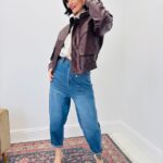 Veste Bomber En Simili Cuir À Col Montant Structuré