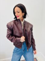 Veste Bomber En Simili Cuir À Col Montant Structuré – Image 6
