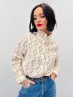 Chemise En Coton Imprimé À Col Victorien Romantique – Image 3