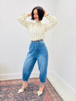 Chemise En Coton Imprimé À Rayures Florales Et Col Délicatement Froncé – Image 4