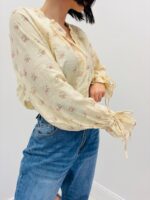 Chemise En Coton Imprimé À Col Froncé Et Manches Nouées – Image 5