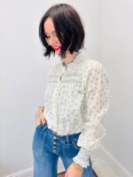 Chemise En Coton Imprimé À Smocks Brodés Et Col Volanté – Image 7