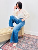 Chemise En Coton Imprimé À Smocks Brodés Et Col Volanté – Image 3