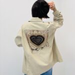 Veste Tailleur Fluide À Dos Crochet Cœur Signature