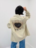 Veste Tailleur Fluide À Dos Crochet Cœur Signature