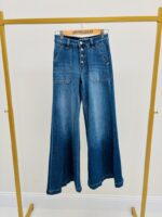 Jean Coupe Flared Taille Haute Boutonné – Image 2