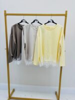 Pull Sweat en Viscose à Finition Dentelle – Confort Chic & Féminité – Image 2