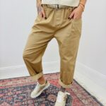 Pantalon Fluide En Lyocell À Taille Élastiquée Et Ceinture Intégrée