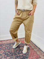 Pantalon Fluide En Lyocell À Taille Élastiquée Et Ceinture Intégrée