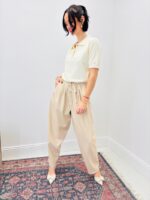 Pantalon En Simili Cuir À Taille Élastiquée Et Coupe Moderne