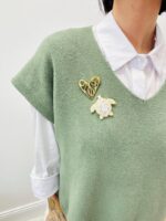 Broche Cœur Dorée – Bijou Fantaisie Élégant & Intemporel