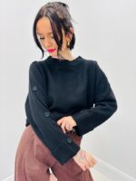 Pull En Viscose À Col Montant Et Détails Boutonnés – Image 10