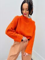 Pull En Viscose À Col Montant Et Détails Boutonnés – Image 5