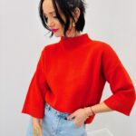 Pull Col Montant En Maille Douce À Manches Courtes – Esprit Chic Et Moderne