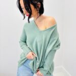 Pull Col V En Viscose À Coupe Fluide – Marque VALENTYNE