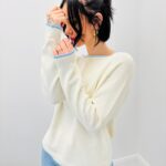 Pull En Coton À Encolure Bateau – Détails Contrastés & Esprit Casual Chic