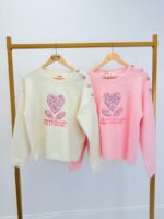 Pull En Maille Douce À Détails Liberty Et Motif Cœur – Image 2