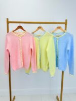 Gilet En Maille Ajourée À Finitions Contrastées – Image 2