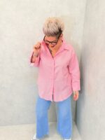 Chemise fluide unie rose vif – Grande Taille – Élégance moderne et confort absolu