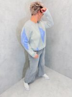 Pull en maille à losanges rose, écru et bleu – Grande Taille – Esprit rétro doux et tendance – Image 7