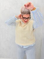 Pull sans manches en maille douce rose chiné – Grande Taille – Confort moderne et allure tendance – Image 6