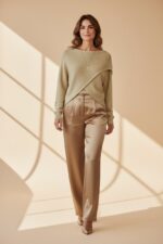 Pull Lurex À Effet Croisé Dos Élégance Lumineuse – Image 5