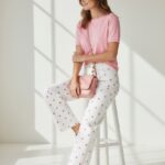 Jean Coupe Wide Leg À Pois Brodés