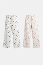 Jean Coupe Wide Leg À Pois Brodés – Image 2