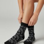 Chaussettes Motif Bandana En Maille Douce