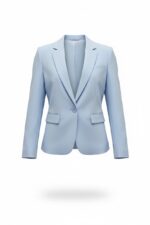 Blazer Tailleur Bleu Ciel À Coupe Structurée Et Ligne Élégante – Image 2