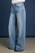 Jean Large En Denim Délavé Clair À Coupe Droite Moderne – Image 4