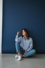 Chemise Rayée En Coton À Poche Fleurie Contrastée – Image 3