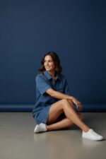 Tunique En Denim À Coupe Droite Et Manches Courtes – Image 3