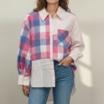 Chemise à carreaux en coton esprit patchwork