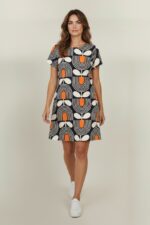 Robe Graphique À Motif Floral Stylisé - HIPPOCAMPE – Image 2