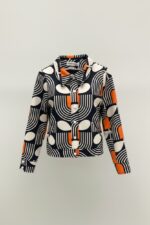 Veste Courte Graphique À Motif Floral Stylisé – Image 4