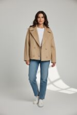 Veste Courte En Suédine À Col Tailleur Élégant