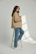 Veste Courte En Suédine À Col Tailleur Élégant – Image 3