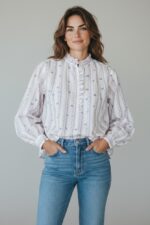 Chemise Rayée en Coton à Volants – esprit romantique et élégance naturelle – Image 2