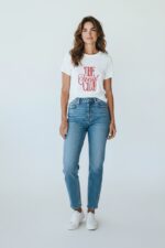 T-Shirt Blanc À Message Tendance – Image 3