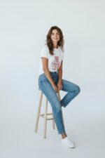 T-Shirt Blanc À Message Tendance